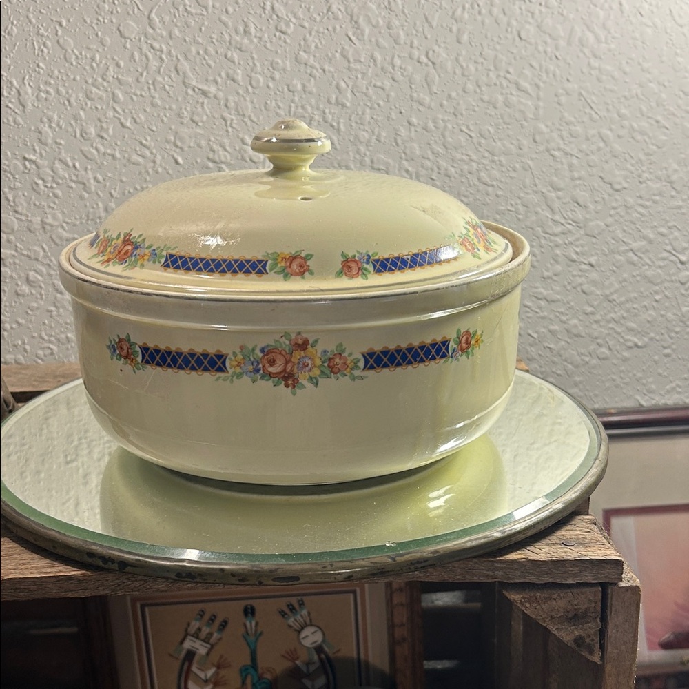 Floral Ceramic Hall lidded Casserole dish Blue Bouquet